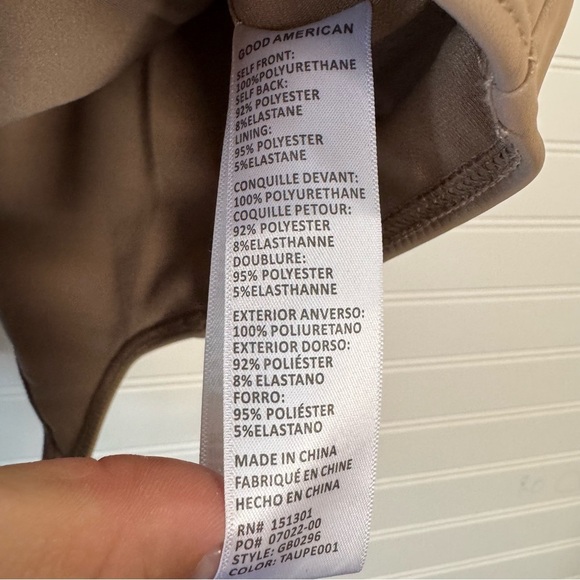 Good American New Women’s Size 5 Pecan Scuba U Neckline Corset Thong Bodysuit - Picture 8 of 11